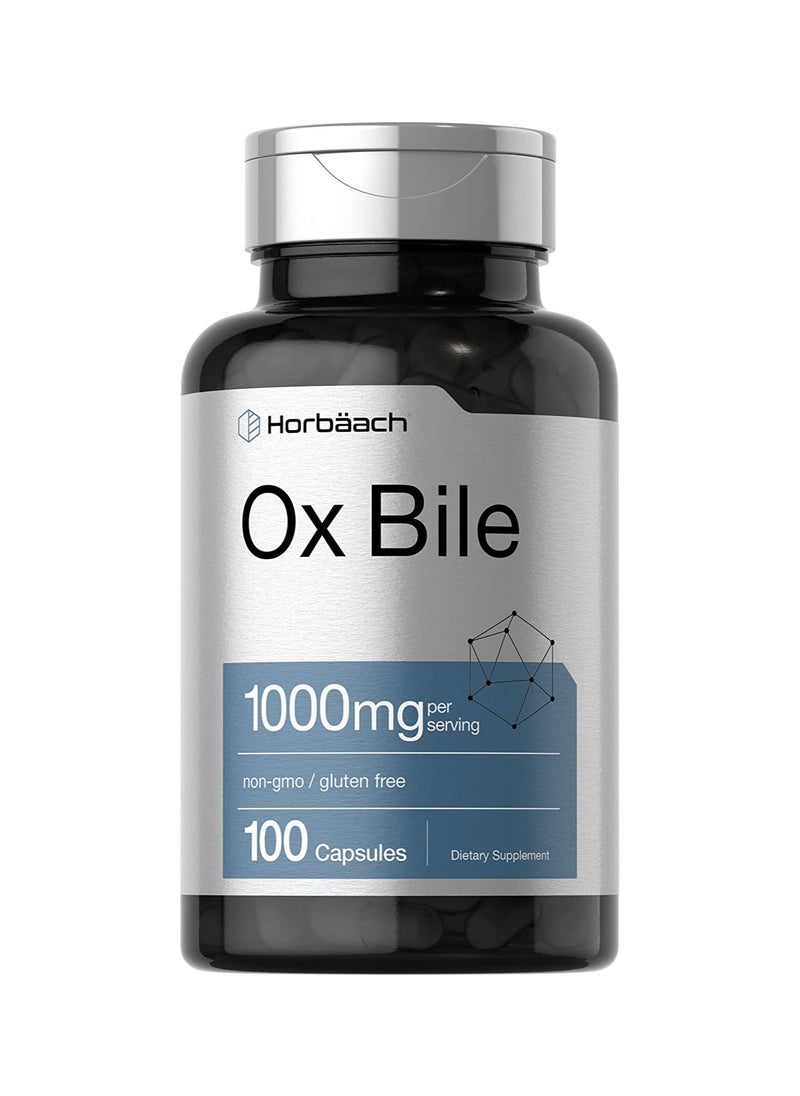 Horbaach - Horbaach Ox Bile Non-GMO & Gluten Free 1000 mg, 100 Capsules - Image 1