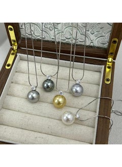 Generic Little Sweet Potato Zhenduo Ma Ao Bai Shi Jia Pearl Necklace Princess Diana Sterling Silver Round Strong Light Snake Bone Chain 