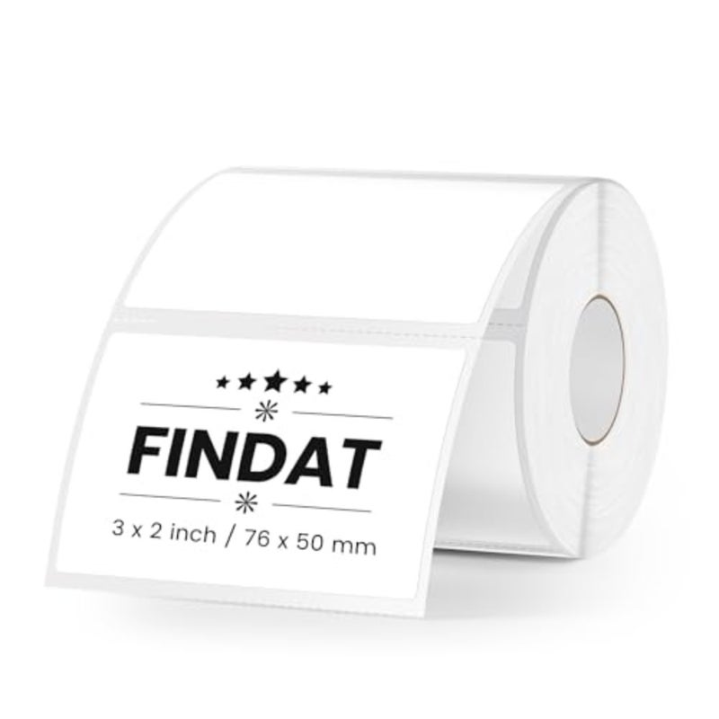 White Rectangle Thermal Labels 3 x 2 Inch Vinyl Square Stickers Waterproof Multi-Purpose Self-Adhesive Removable Name Tags for Office Business DIY Logo 500 PCS Self-Adhesive, Waterproof, Removable, Colored, Direct Printable Rectangle Label, for LOGO DIY QR Design Office Address - Image 1