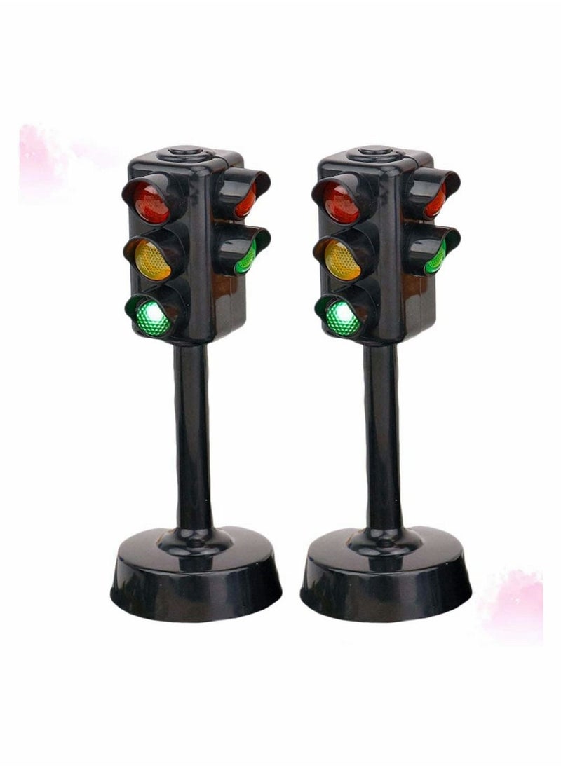 SYOSI - Kids Traffic Light Toy Traffic Signal Light Model Toys Early Education Playset for Kids Toddler (2 Pcs) - Image 1