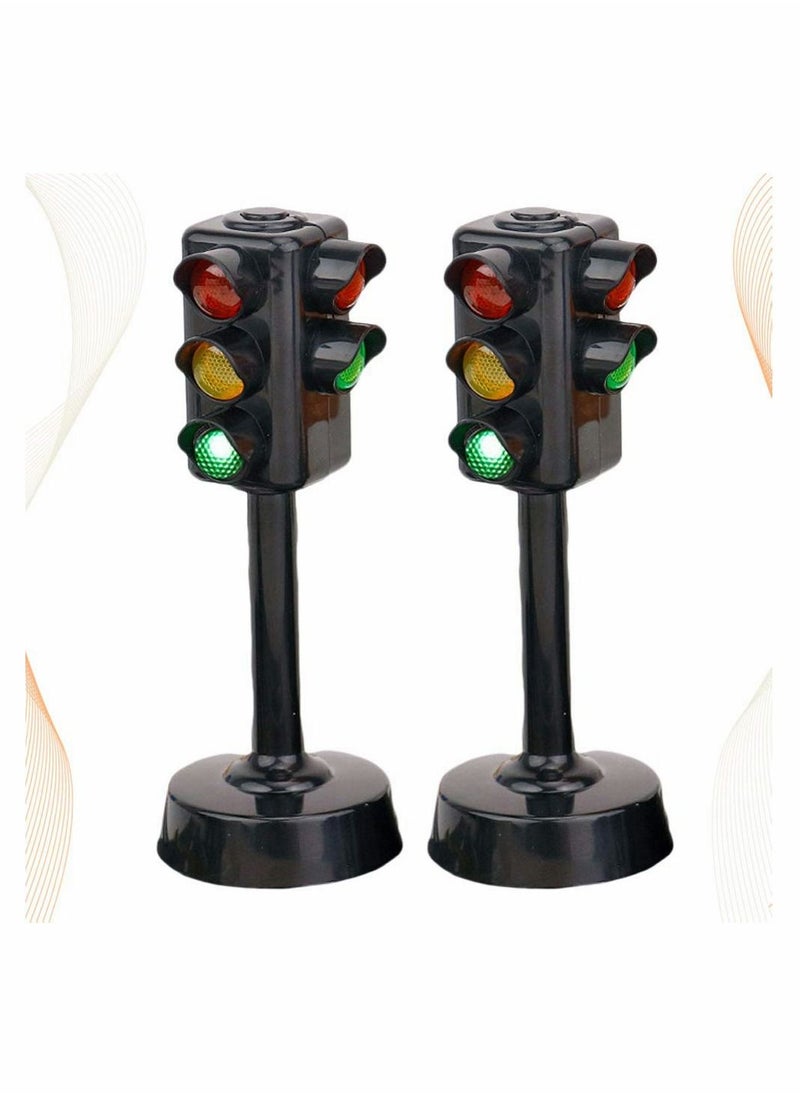 SYOSI - Kids Traffic Light Toy Traffic Signal Light Model Toys Early Education Playset for Kids Toddler (2 Pcs) - Image 1