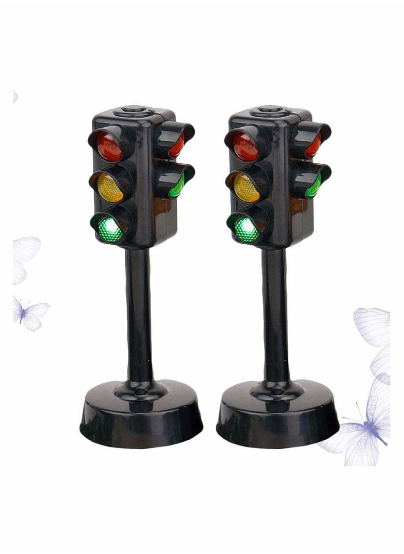 SYOSI - Kids Traffic Light Toy Traffic Signal Light Model Toys Early Education Playset for Kids Toddler (2 Pcs) - Image 1