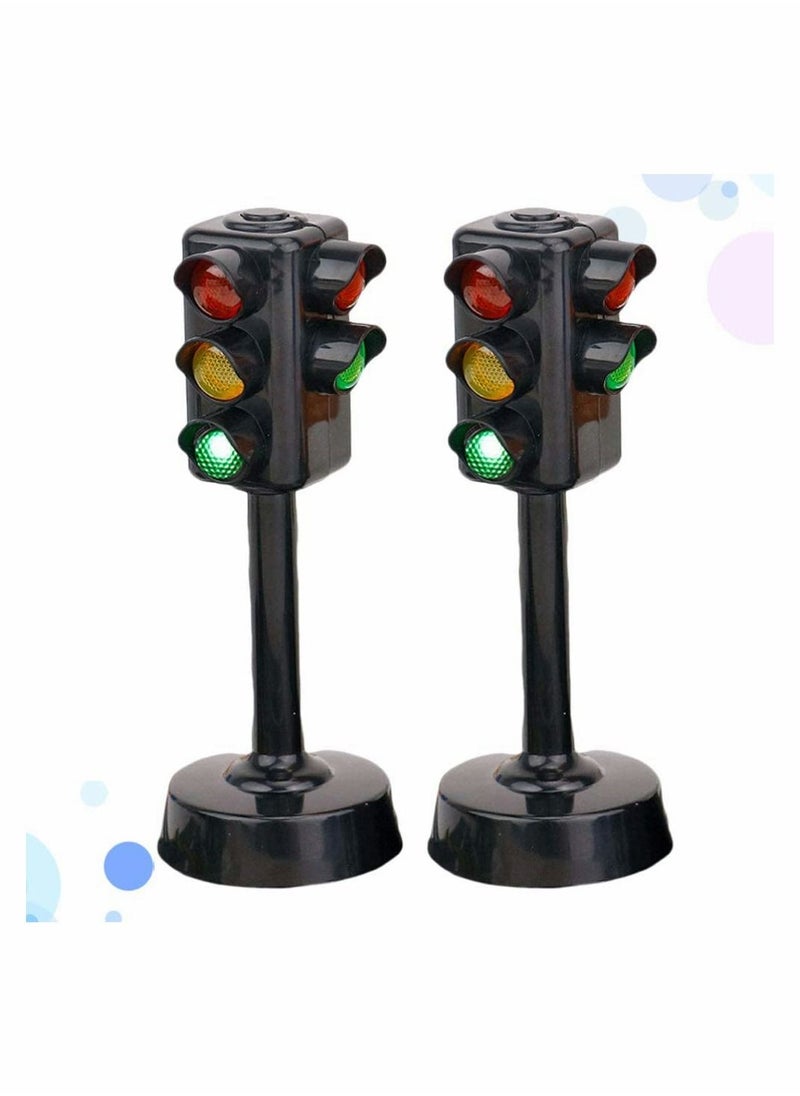 SYOSI - Kids Traffic Light Toy Traffic Signal Light Model Toys Early Education Playset for Kids Toddler (2 Pcs) - Image 1
