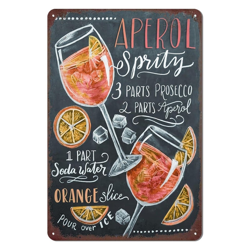 kengtou Vintage Aperol Spritz Cocktail Wall Sign - Image 1