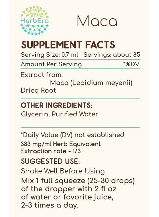 HerbEra مستخلص الأعشاب ماكا B60 خالي من الكحول، ماكا مركّز للغاية (ليبديم مييني) (2 أونصة سائلة) - Image 4