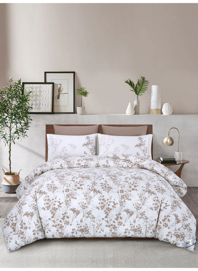 Donetella Bedding Comforter Set Single Size, 4-Pcs Bed Set Fits 120x200 Cms -Printed Bedding Set-All Season- Brushed Microfiber (طقم مفرش سرير فندقي)
