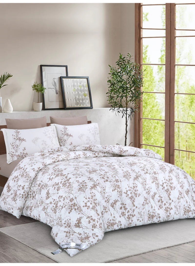 Donetella Bedding Comforter Set Single Size, 4-Pcs Bed Set Fits 120x200 Cms -Printed Bedding Set-All Season- Brushed Microfiber (طقم مفرش سرير فندقي)