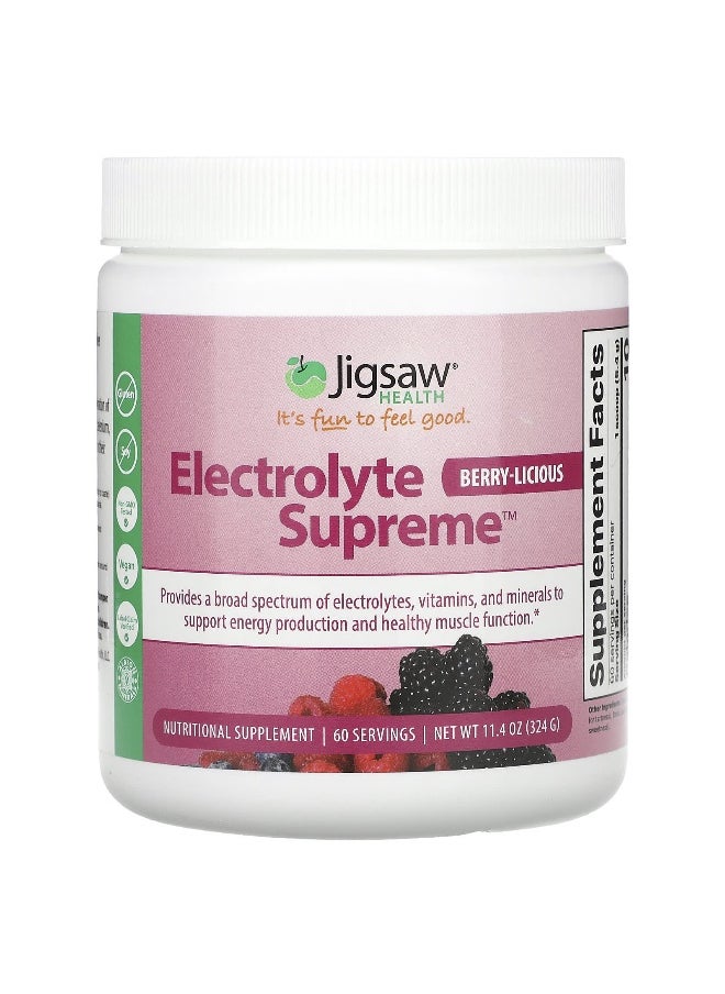 Jigsaw Health Jigsaw Health, Electrolyte Supreme™, Berry-Licious, 11.4 oz (324 g)  - Image 1