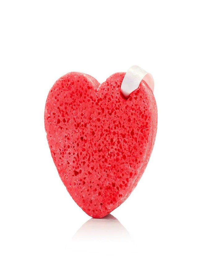 Spongellé Scarlet Blush Heart Buffer - All-in-One Exfoliating Sponge & Body Wash for Valentine's & Mother's Day Gifts - Image 4