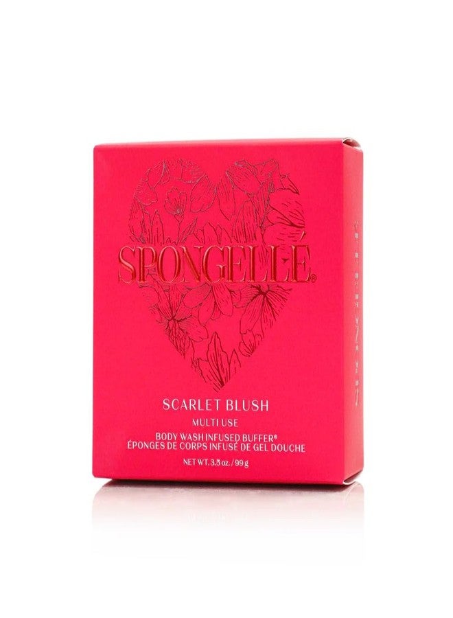 Spongellé Scarlet Blush Heart Buffer - All-in-One Exfoliating Sponge & Body Wash for Valentine's & Mother's Day Gifts - Image 3