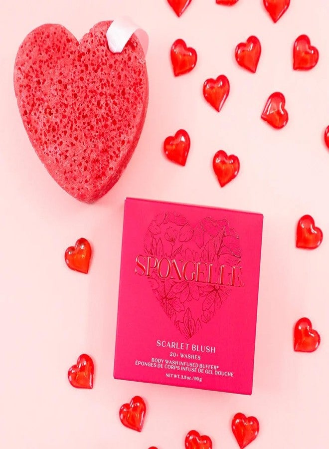 Spongellé Scarlet Blush Heart Buffer - All-in-One Exfoliating Sponge & Body Wash for Valentine's & Mother's Day Gifts - Image 2