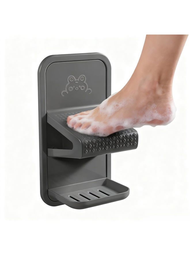 Senquoyn Shower Foot Rest, Shower Benches for Inside Shower to Sit On, Shower Stool for Shaving Legs - Thickened ABS Shower Foot Stool with Non-Slip Strip, Drainable Soap Box Storage（Dark Gray） - Image 1