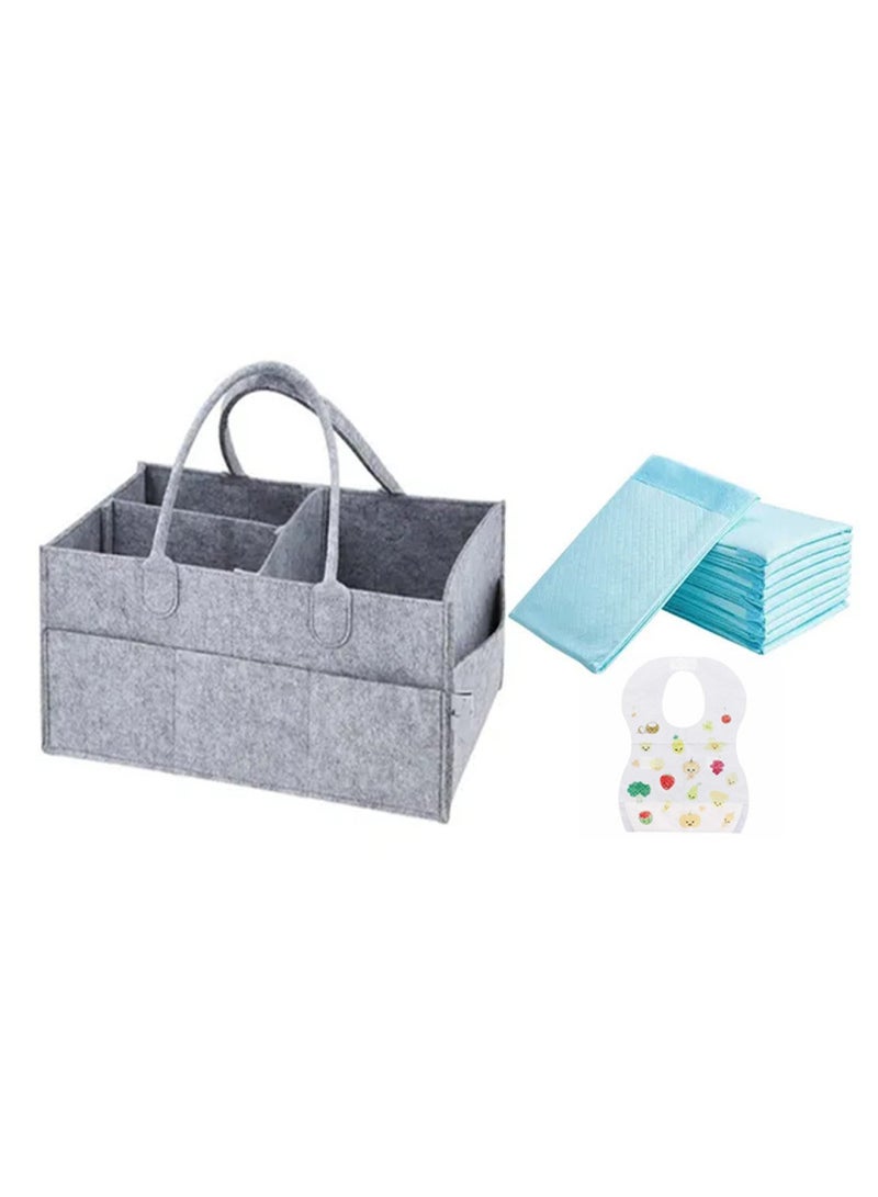 STAR BABiES Combos Changing Mat 10Pcs Caddy Diaper Bag Organizer Disposable Bibs 10Pcs  - Image 1