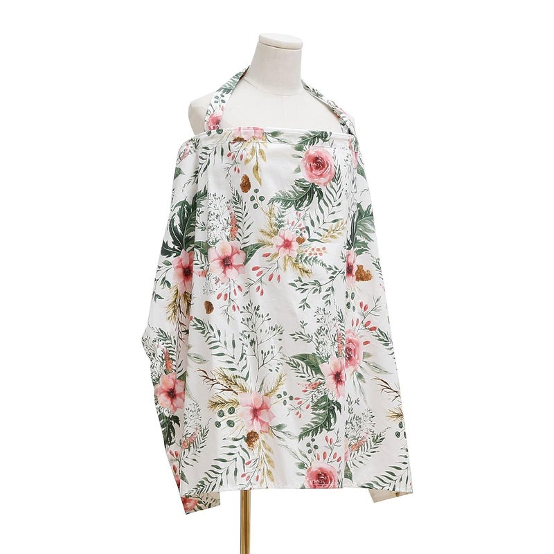 insular غطاء رضاعة إنسولار للرضاعة الطبيعية غطاء تغذية الرضع قطن قابل للتنفس خصوصية مريلة الرضاعة الوردية - Image 3