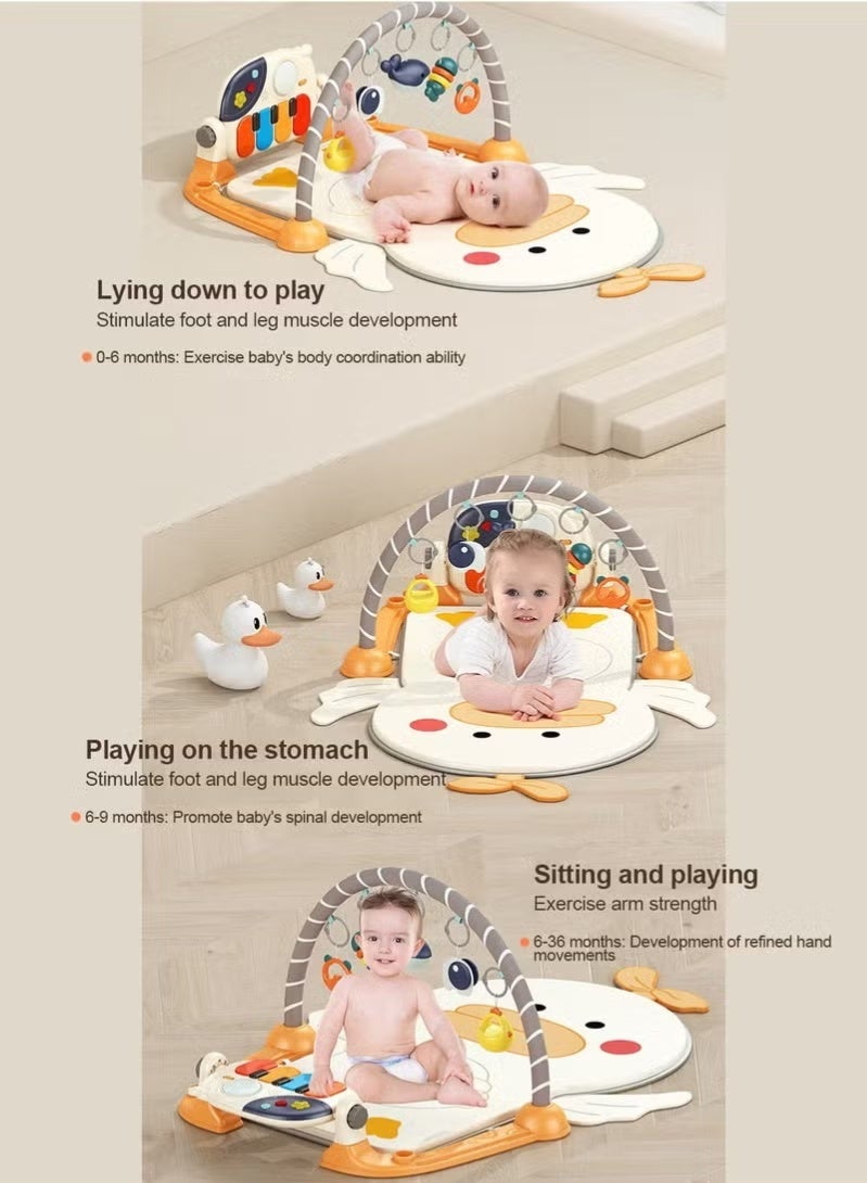 أسيف حصيرة لعب متعددة الوظائف للأطفال وحديثي الولادة مع بيانو، 5 ألعاب حسية، موسيقى وأضواء، مناسبة للأولاد والبنات حديثي الولادة، هدية مثالية لحفلات استقبال المواليد. - Image 2