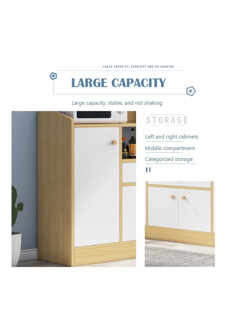 CityRiya-Long Coffee Corner,Storage Cabinet,Restaurant Storage Cabinet With Drawers And Doors,Sideboard Suitable For Kitchen, Living Room, Corridor, Dining Room White 110x30x80 cm（CDA5）  - Image 3