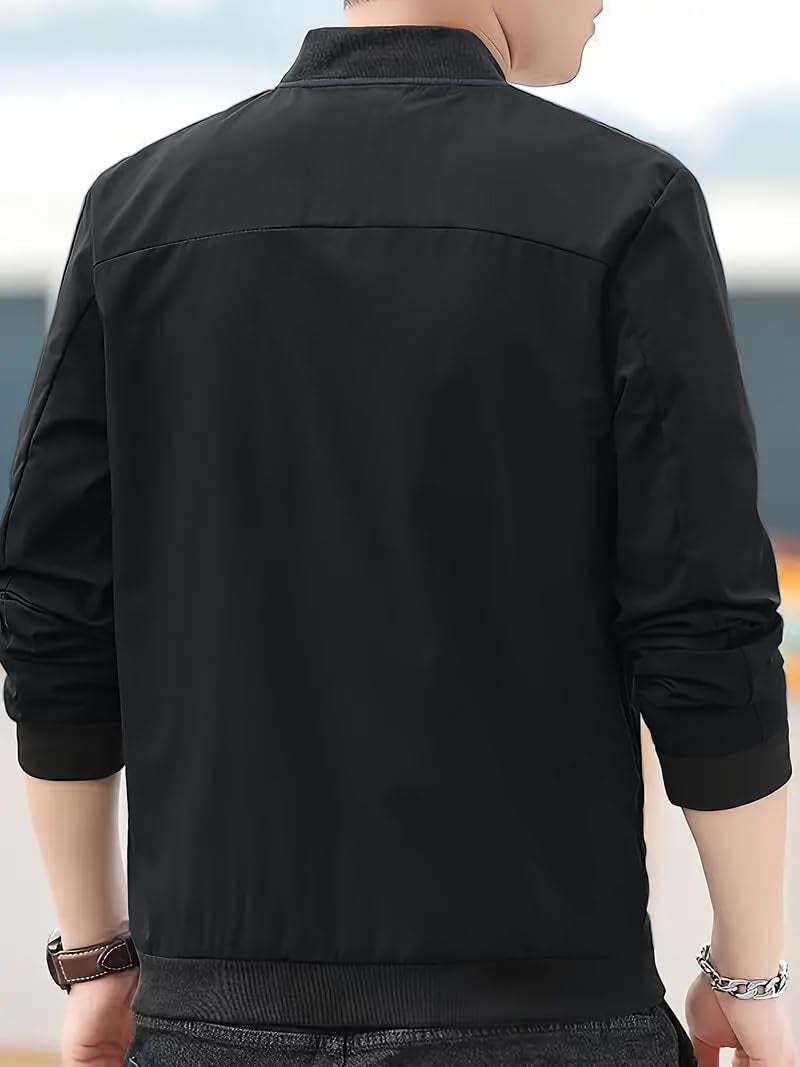 Celary Men's Bomber Jacket | Lightweight Casual Zip-Up Jacket | Stylish Slim Fit Outerwear for All Seasons - Image 4