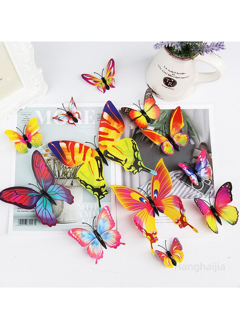 Hanghaijia 12 PCS 3D Simulation Butterfly Wall Fridge Stickers Decorations Photography Props  - Image 2
