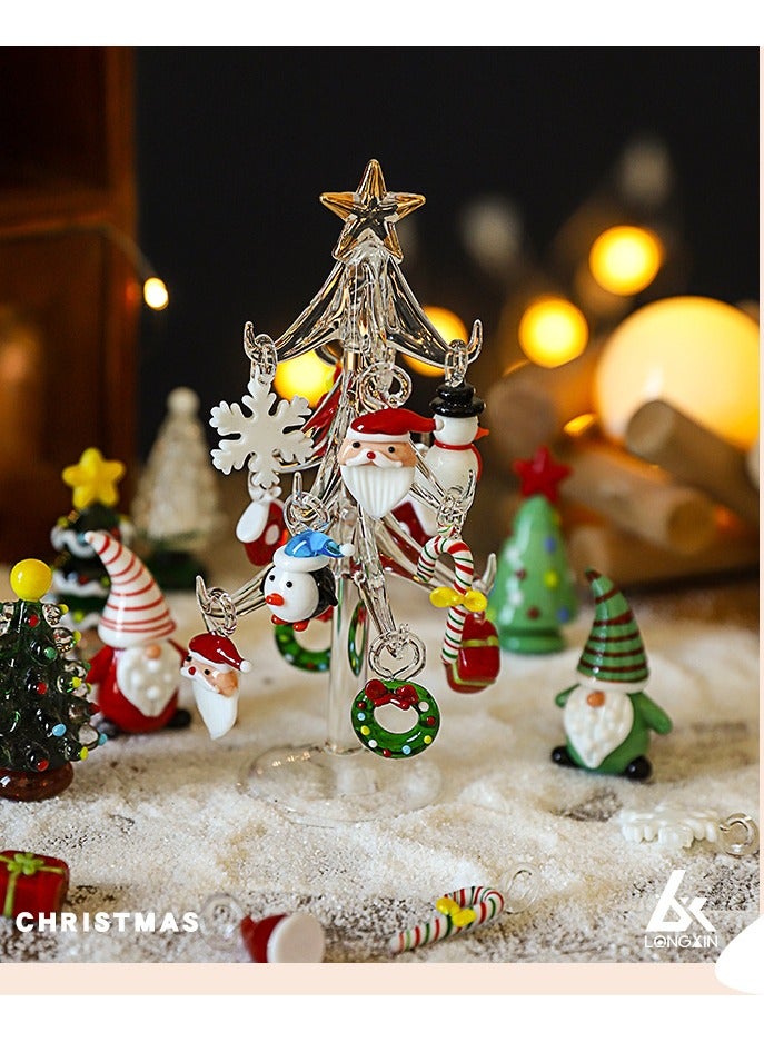 Christmas Glass Ornament Christmas Tree Santa Claus Creative Home Cartoon Mini Ornament  - Image 3