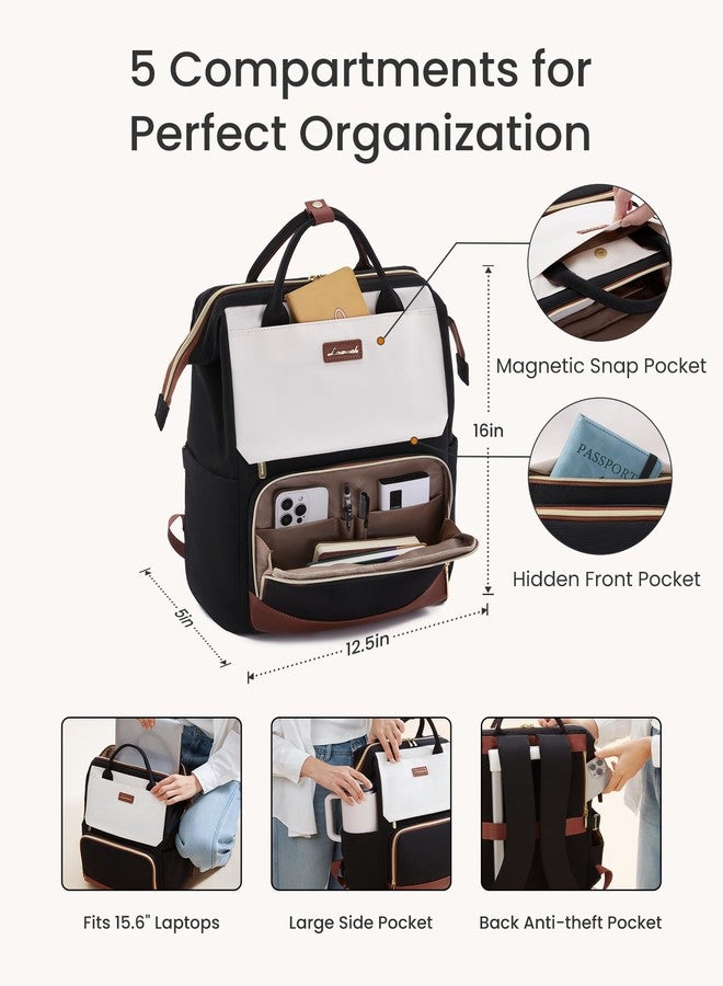LOVEVOOK Laptop Backpack for Women with Giant Tumbler Holder Pocket for Travel Work Nurse Teacher, Deep Purple, 15.6 inch, Laptop Backpack for Women - Image 5