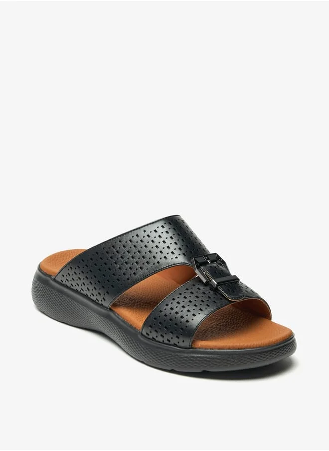 لو كونفورت Mens Textured Slip-On Sandals