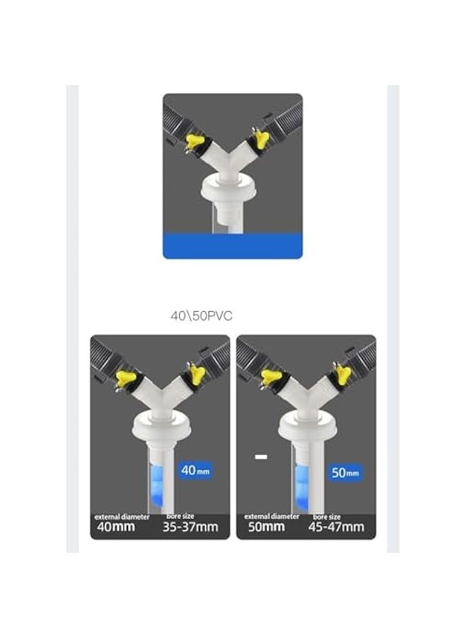 Y-Shaped Double Outlet Connector for Washing Machines, 3-Way Joint, Sewer and floor drain three-way joint, washing machine drainage pipe dual outlet dual-purpose Y-shaped - Image 5