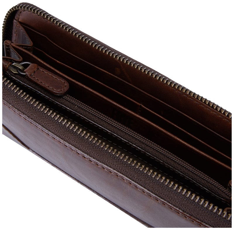 Frye Women's Melissa Zip Around Leather Wallet, Stylist Purse with Card Holder & Pockets, Dark Brown, One Size - Image 5