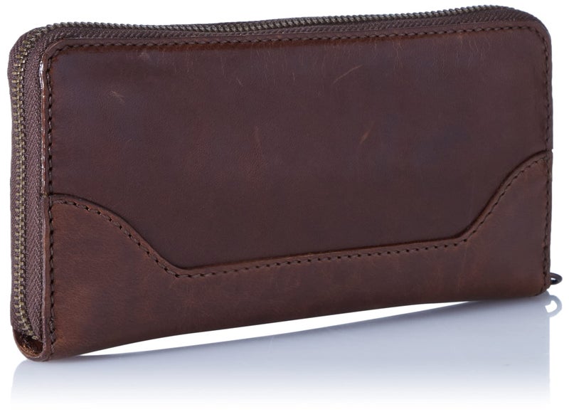 Frye Women's Melissa Zip Around Leather Wallet, Stylist Purse with Card Holder & Pockets, Dark Brown, One Size - Image 2