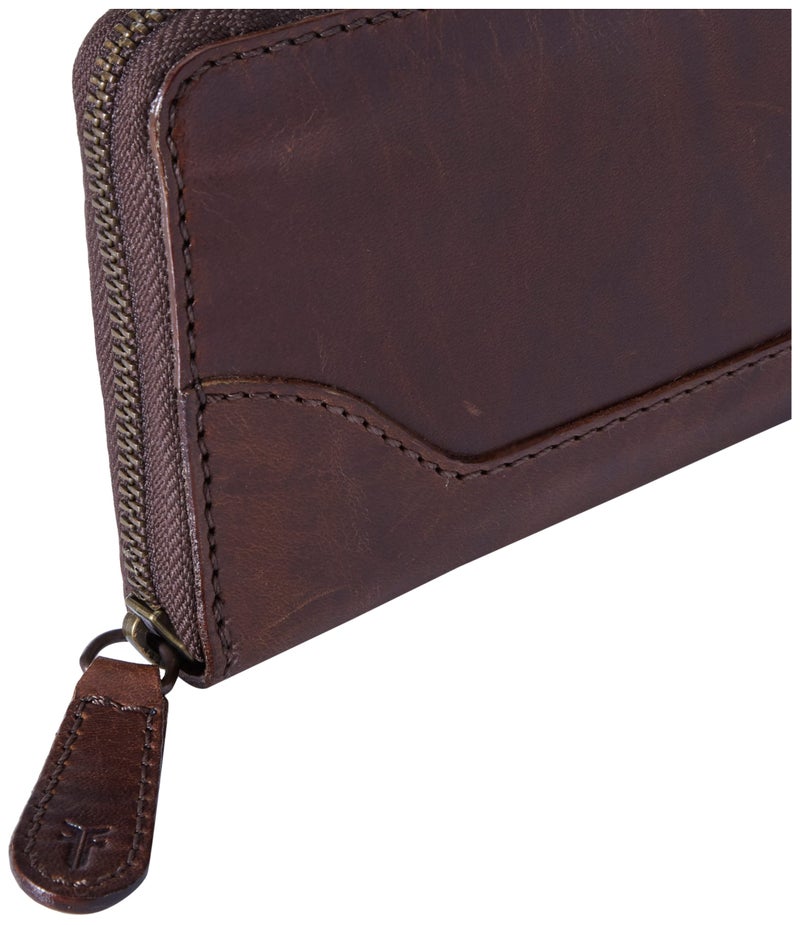 Frye Women's Melissa Zip Around Leather Wallet, Stylist Purse with Card Holder & Pockets, Dark Brown, One Size - Image 3