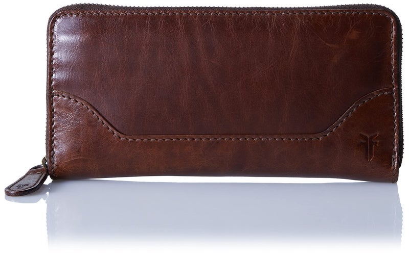 Frye Women's Melissa Zip Around Leather Wallet, Stylist Purse with Card Holder & Pockets, Dark Brown, One Size - Image 1