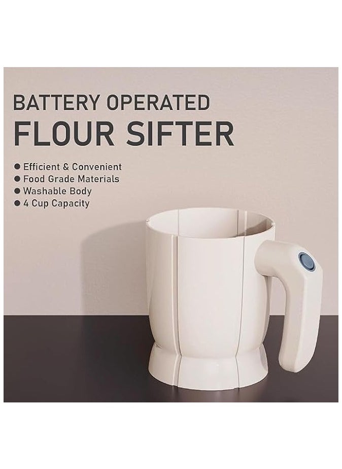 PROMASS Electric Flour Sifter Battery-Operated, Steel Mesh Sieve for Effortless Baking and Pastry Making  - Image 4