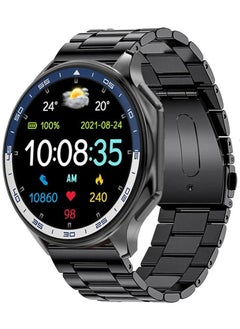 RollsTimi  Men's Bluetooth Smartwatch, 1.43 Inch Full Screen Touch, Long Standby, Multiple Sports Modes, Heart Rate And Sleep Monitoring, Multi Language Selection, Black Steel Strap DT Watch X  - Image 1