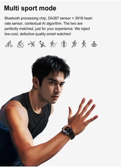 RollsTimi  Men's Bluetooth Smartwatch, 1.43 Inch Full Screen Touch, Long Standby, Multiple Sports Modes, Heart Rate And Sleep Monitoring, Multi Language Selection, Black Steel Strap DT Watch X  - Image 3
