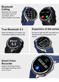 RollsTimi  Men's Bluetooth Smartwatch, 1.43 Inch Full Screen Touch, Long Standby, Multiple Sports Modes, Heart Rate And Sleep Monitoring, Multi Language Selection, Black Steel Strap DT Watch X  - Image 5