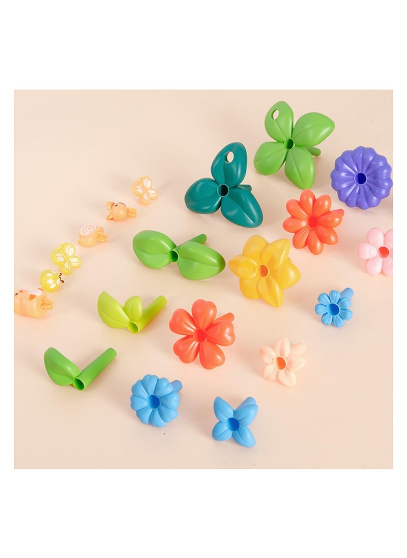 ECVV ECVV 42Pcs DIY Building Block Floral Garden Puzzle Toy Set, Building Blocks Set for Cultivating Children's Logical Thinking and Imagination, Designed for Children, Teens & Adults  - Image 3