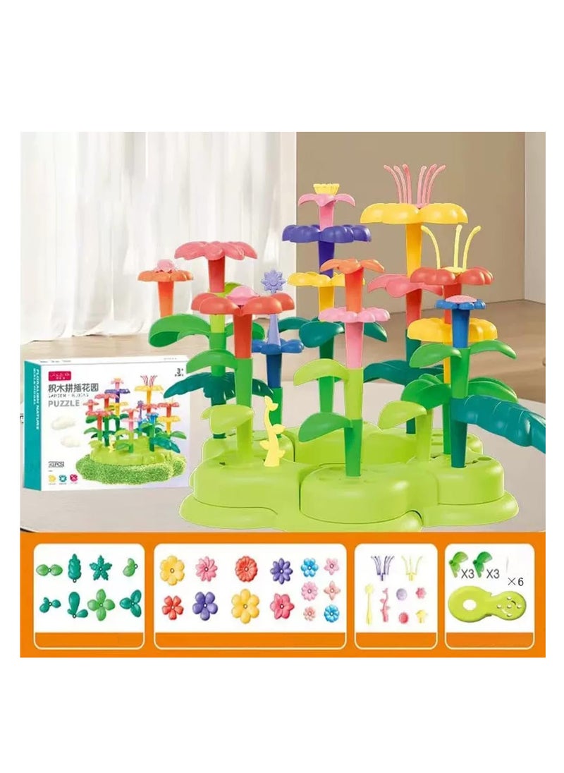 ECVV - ECVV 42Pcs DIY Building Block Floral Garden Puzzle Toy Set, Building Blocks Set for Cultivating Children's Logical Thinking and Imagination, Designed for Children, Teens & Adults - Image 1