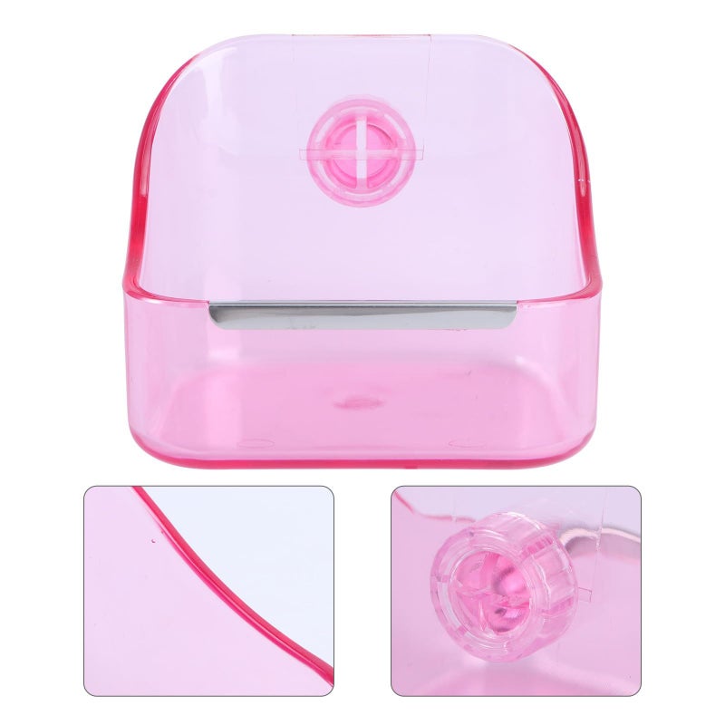 Sturdy Plastic Small Animal Feeder Bowl Pink for Rabbits Rodents - Image 4