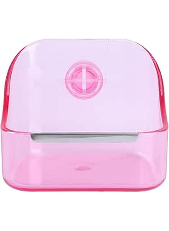 Sturdy Plastic Small Animal Feeder Bowl Pink for Rabbits Rodents - Image 1