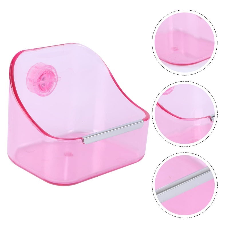 Sturdy Plastic Small Animal Feeder Bowl Pink for Rabbits Rodents - Image 5