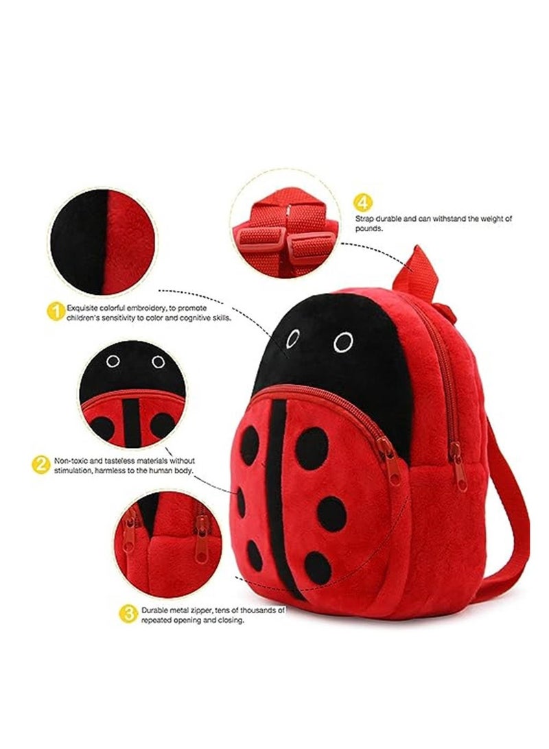 Mini Backpack Kids Cute School Shoulder Bag Toddler Plush Small Backpack Baby Schoolbag Preschool Bag Gift Ladybug  - Image 3