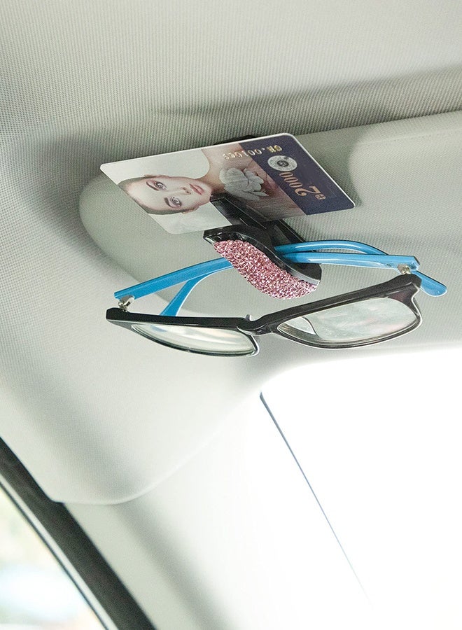 Car Sun Visor Glasses Holder, 2 Pack Bling Rhinestone Sunglasses Clips, with Ticket Card Clip Function, Suitable for Car Eyeglasses and Sunglasses - Image 4