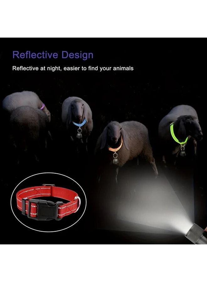 Blue Reflective Goat Collar With Bell Adjustable Nylon Anti Loss Sheep Collar 4pcs - Image 5