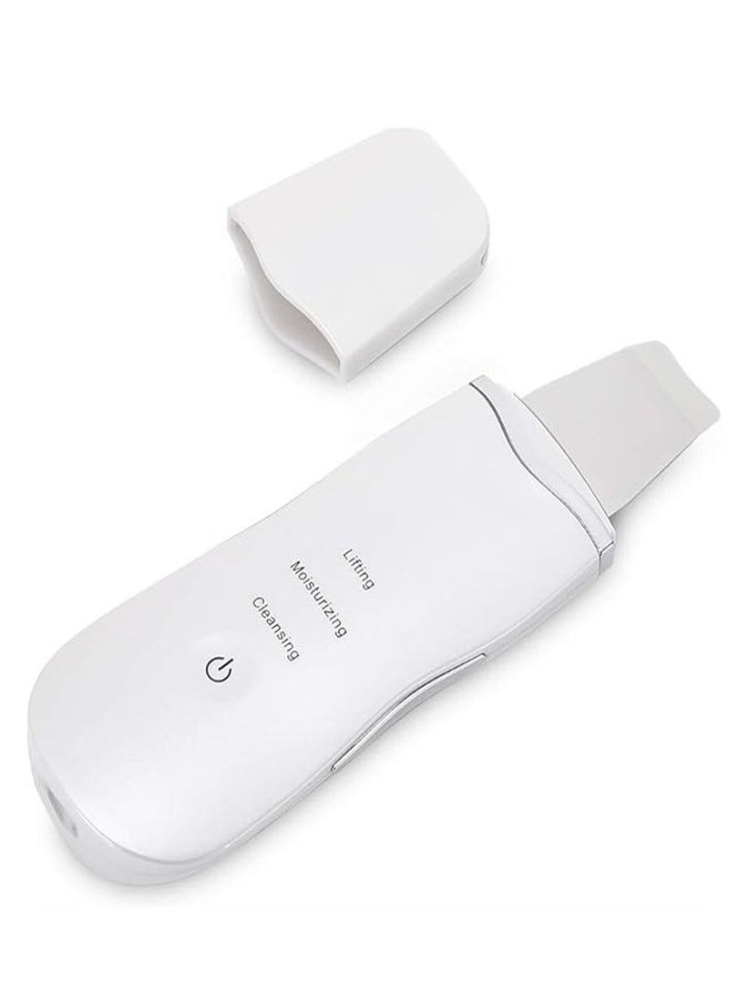 Portable Blackhead Removal Ultrasonic Facial Cleaner Rechargeable Face Skin Scrubber Cleaning Skin Peeling Extractor White - Image 1