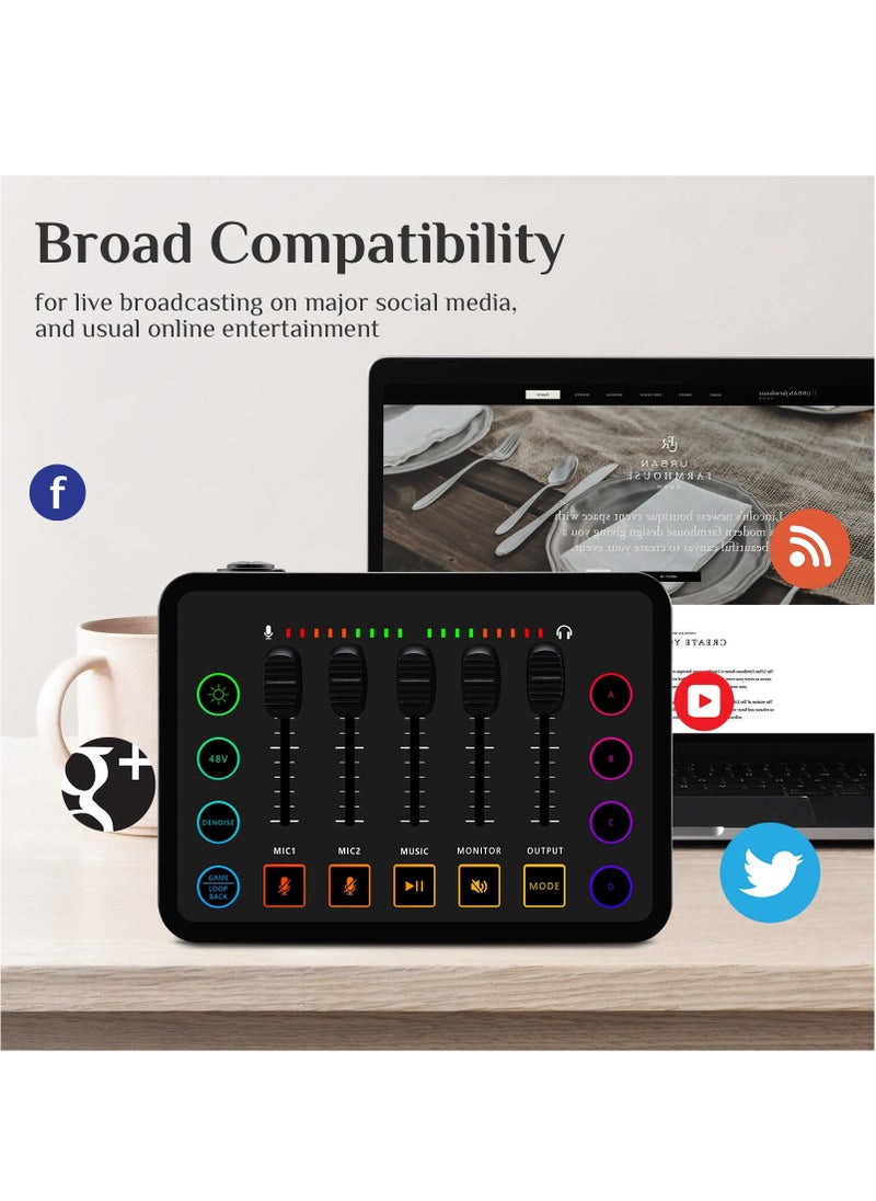 XiuWoo - Podcast Equipment Bundle, Audio Interface with Voice Changer and Condenser Microphone, Recording Studio Package Perfect for Recording, Broadcasting, Live Streaming, YouTube, TikTok, Gloden - Image 1