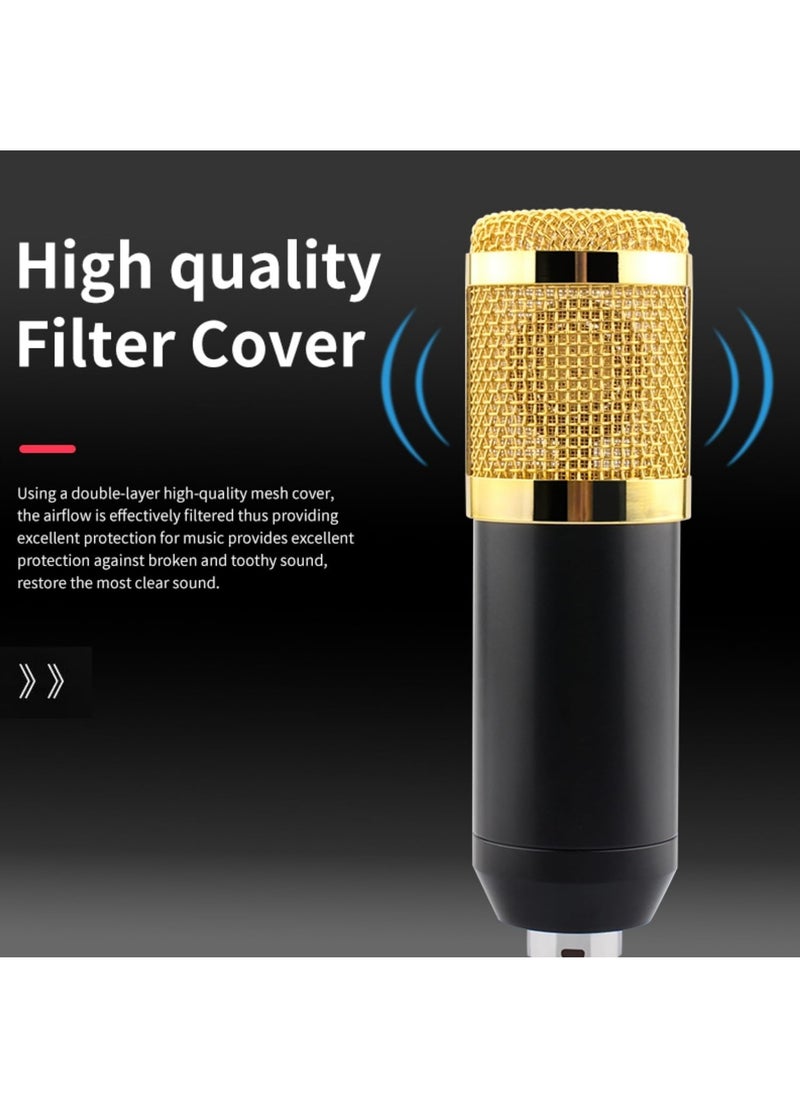 XiuWoo - Podcast Equipment Bundle, Audio Interface with Voice Changer and Condenser Microphone, Recording Studio Package Perfect for Recording, Broadcasting, Live Streaming, YouTube, TikTok, Gloden - Image 1