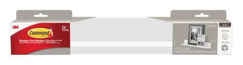 Command Picture Ledge, 21" Damage Free Hanging Floating Shelf with Adhesive Strips, Quartz, No Tools Picture Hanger for Displaying Decorations and Photographs, 1 Ledge and 10 Command Strips - Image 1