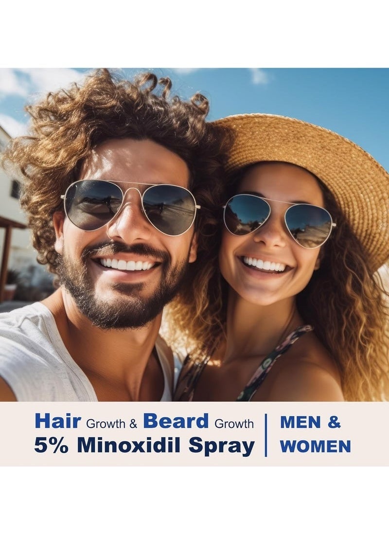 Minoxidil 5% for Men (120 ML), Advanced Minoxidil Spray with Provitamin B5 and Castor Seed Extract, Minoxidil Extract Serum for Hair Loss, Beard Restoration