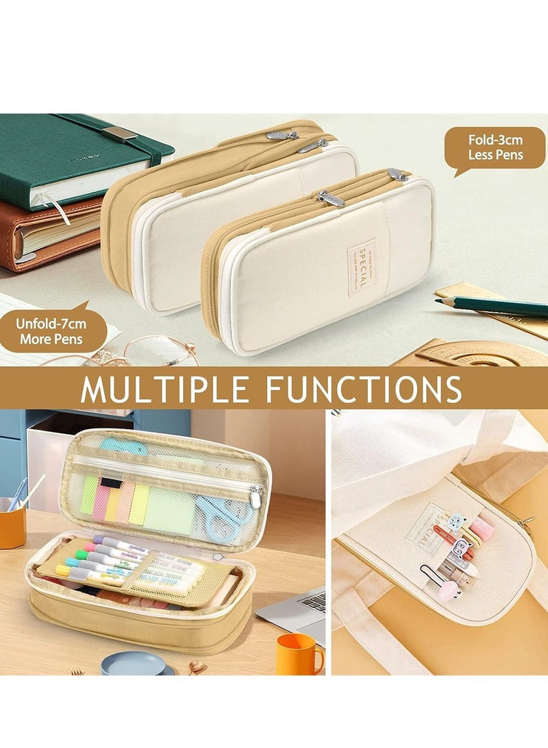 Loquat Pencil Case Expandable Pen Bag Big Capacity Storage with Zipper Large Pencil Pouch Stationery for School Supplies - Image 4