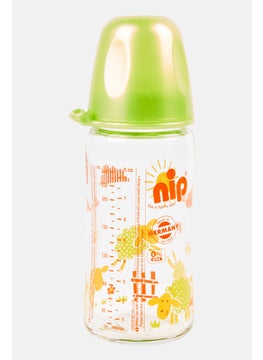 nip Printed Glass Wide Neck Feeding Bottle 240 ml, Transparent Combo  - Image 2