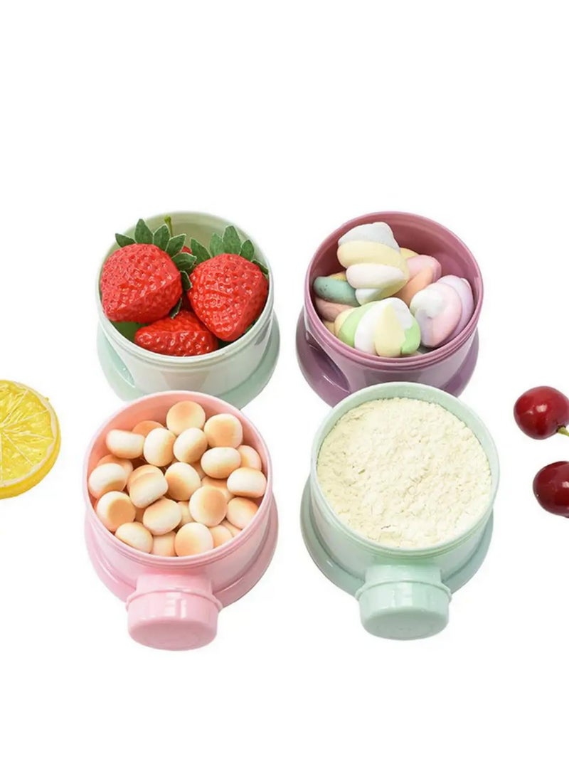 4 Grid Baby Formula Milk Storage Infant Toddler Portable Milk Powder Box Dispenser Food Container Kids Food Storage Snack Box (Purple) - Image 4